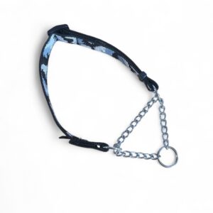 Half Check Dog Collar Black Grey Camo