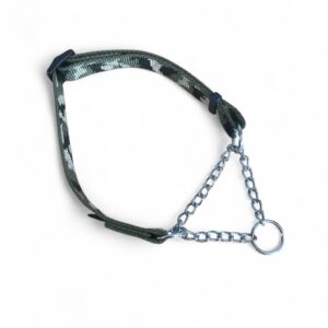 Half Check Dog Collar Green Camo