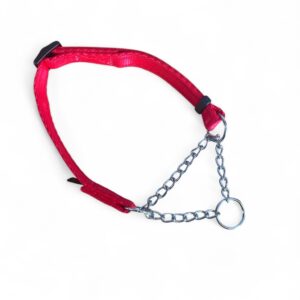 Half Check Dog Collar Red